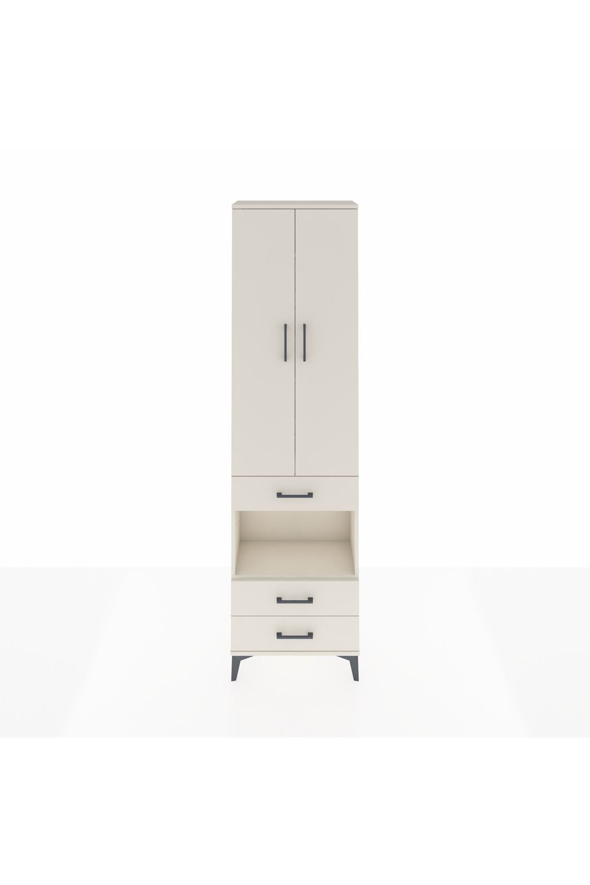 Arges Dolap 3 Raflı 3 Çekmeceli Tek Askılı 60x30x221 Aytaşı-Aytaşı