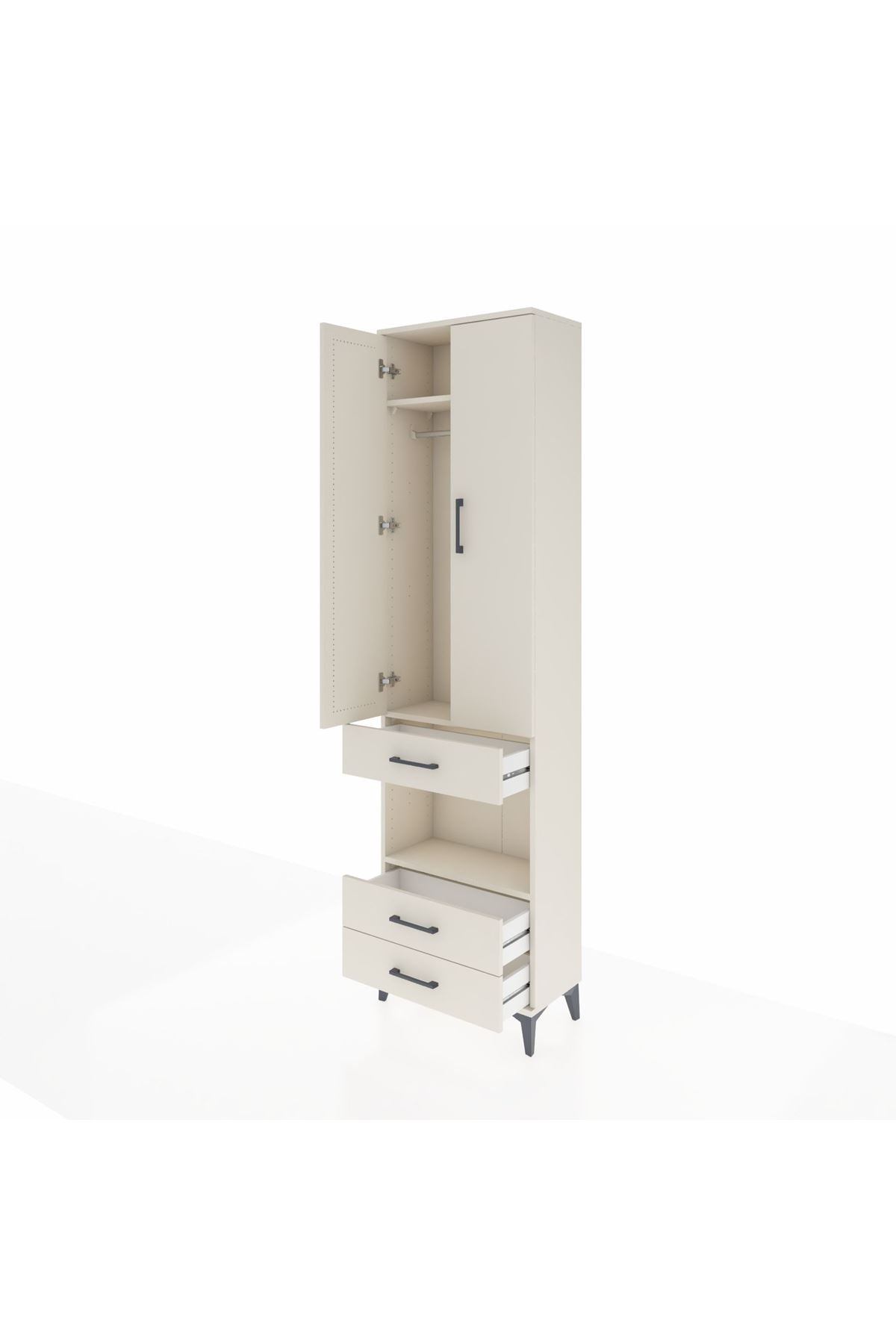 Arges Dolap 3 Raflı 3 Çekmeceli Tek Askılı 60x30x221 Aytaşı-Aytaşı