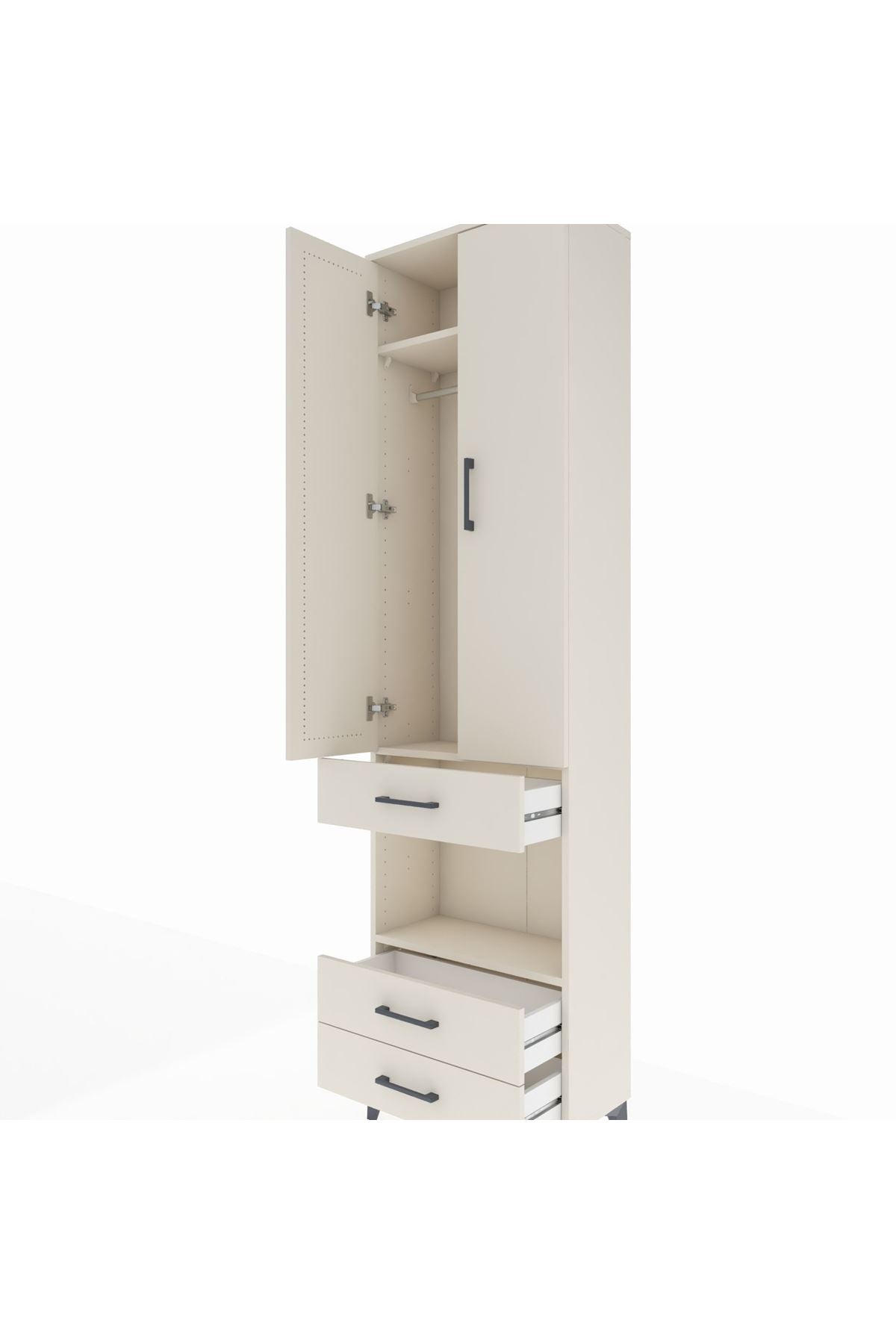 Arges Dolap 3 Raflı 3 Çekmeceli Tek Askılı 60x30x221 Aytaşı-Aytaşı