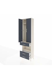 Arges Dolap 3 Raflı 3 Çekmeceli Tek Askılı 60x30x221 Aytaşı-Antrasit