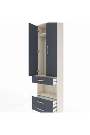 Arges Dolap 3 Raflı 3 Çekmeceli Tek Askılı 60x30x221 Aytaşı-Antrasit