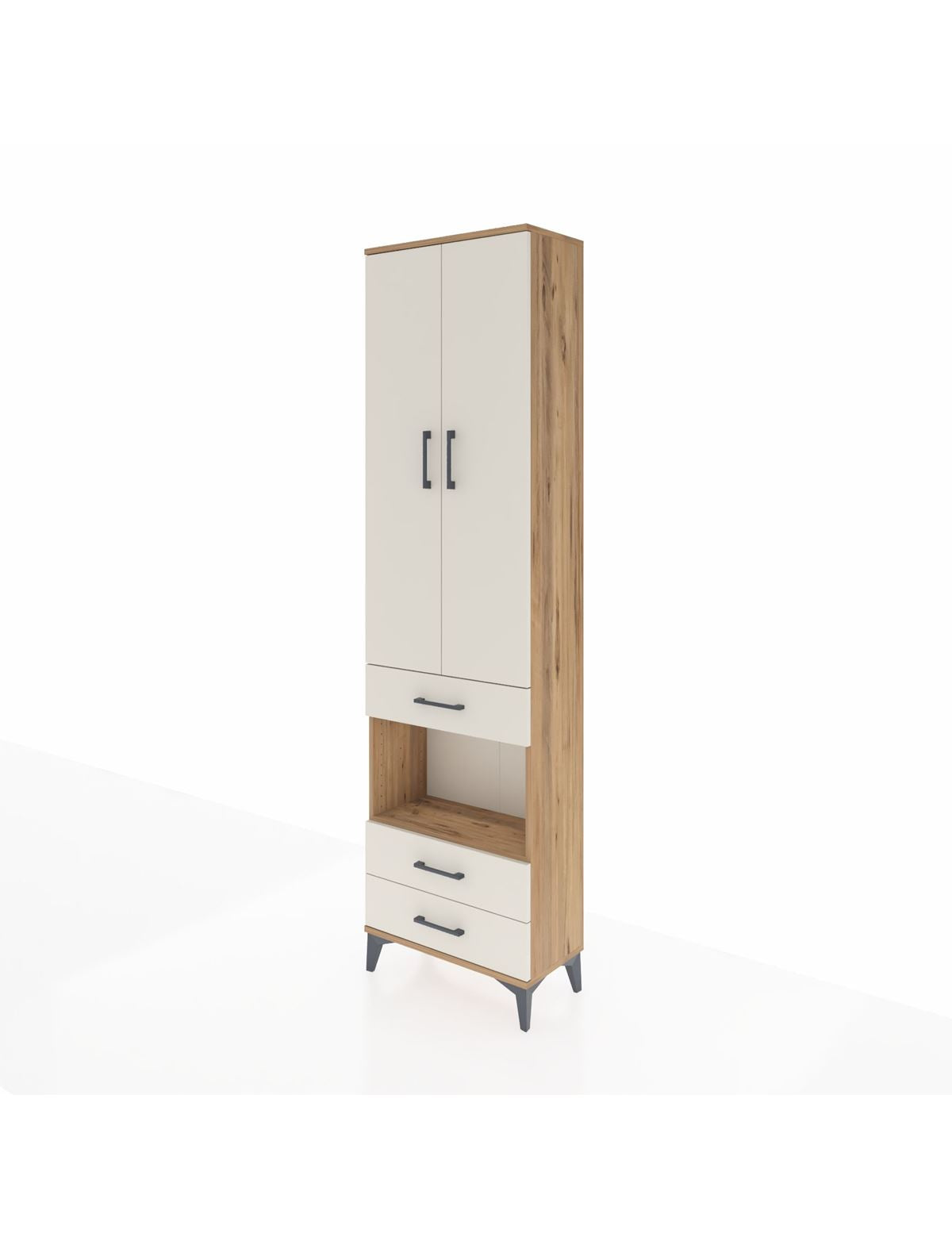 Arges Dolap 3 Raflı 3 Çekmeceli Tek Askılı 60x30x221 - S29M097V7A