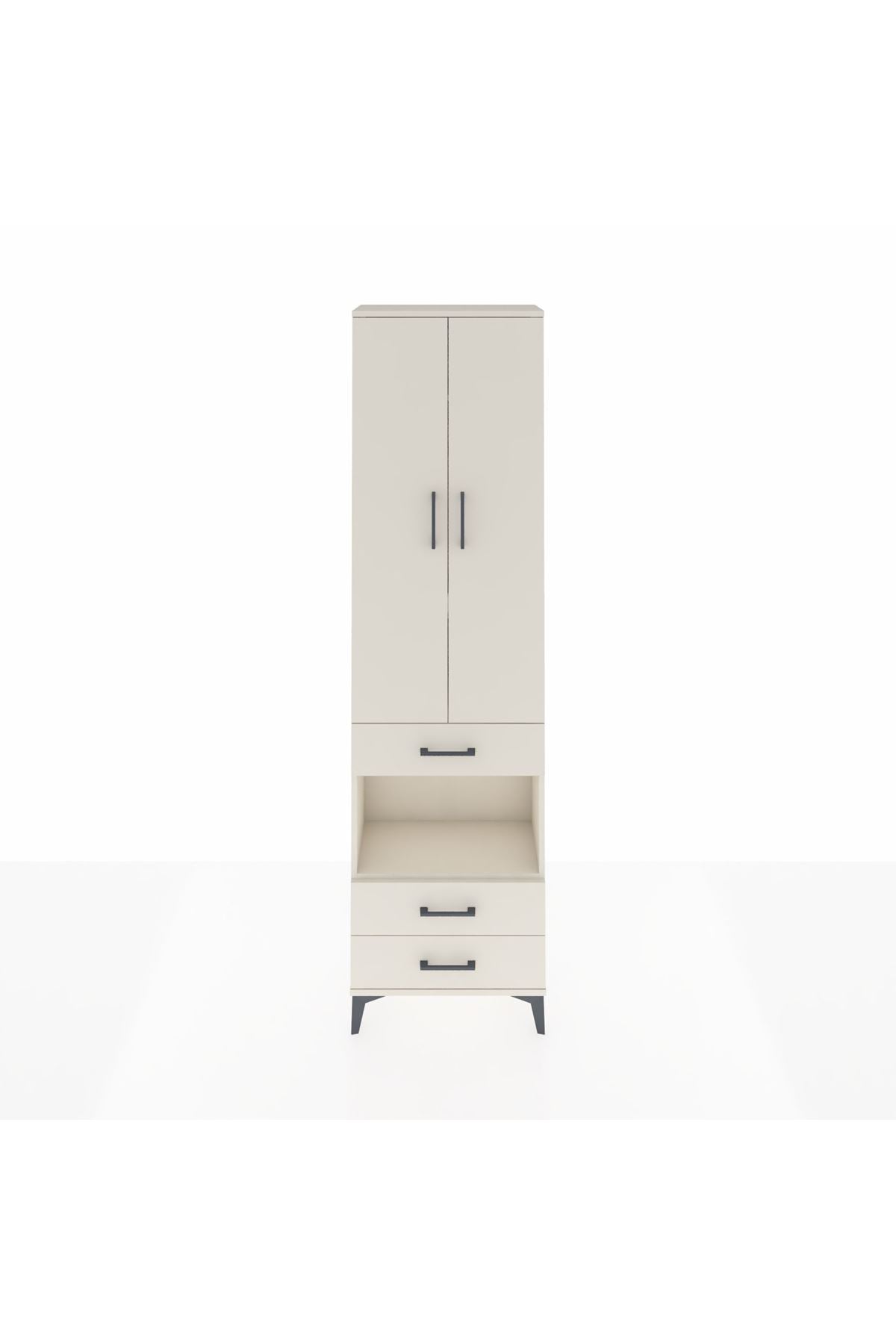 Arges Dolap 4 Raflı 3 Çekmeceli 2 Kapaklı 60x30x221 Aytaşı-Aytaşı