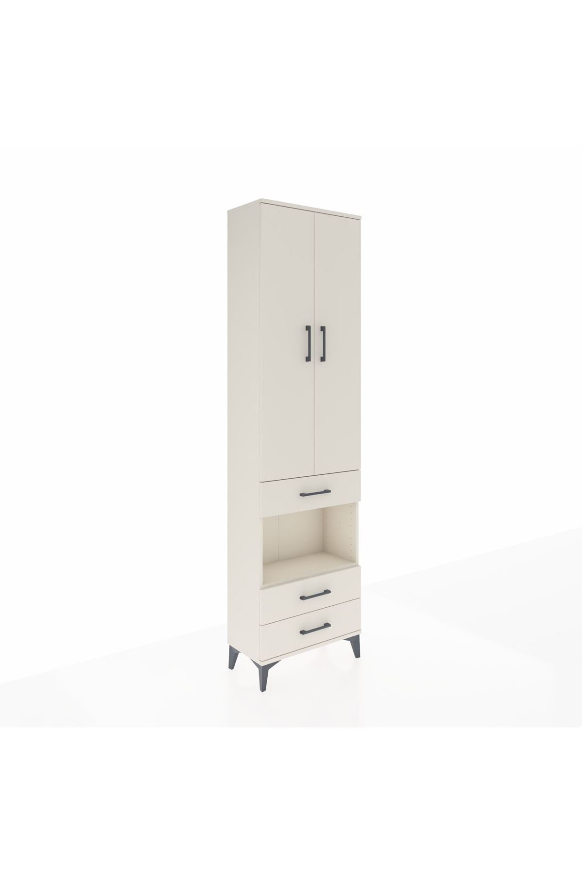 Arges Dolap 4 Raflı 3 Çekmeceli 2 Kapaklı 60x30x221 - S29M098V1A