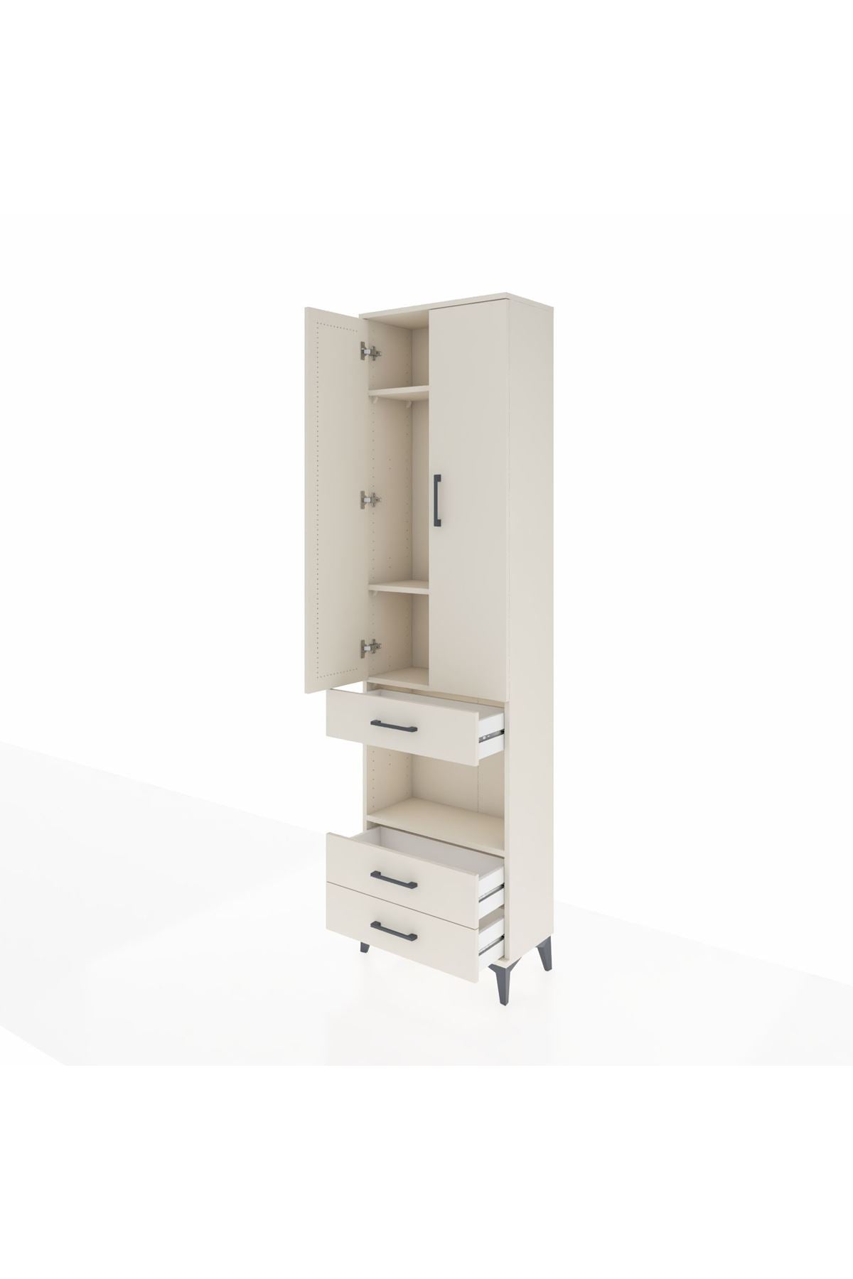 Arges Dolap 4 Raflı 3 Çekmeceli 2 Kapaklı 60x30x221 Aytaşı-Aytaşı