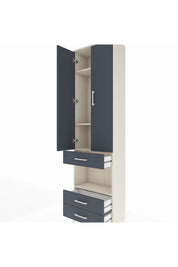 Arges Dolap 4 Raflı 3 Çekmeceli 2 Kapaklı 60x30x221 Aytaşı-Antrasit