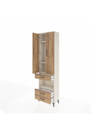 Arges Dolap 4 Raflı 3 Çekmeceli 2 Kapaklı 60x30x221 Aytaşı-Çam