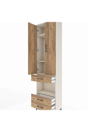 Arges Dolap 4 Raflı 3 Çekmeceli 2 Kapaklı 60x30x221 Aytaşı-Çam