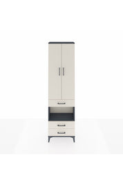 Arges Dolap 4 Raflı 3 Çekmeceli 2 Kapaklı 60x30x221 Antrasit-Aytaşı