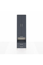 Arges Dolap 4 Raflı 3 Çekmeceli 2 Kapaklı 60x30x221 Antrasit-Antrasit