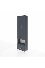 Arges Dolap 4 Raflı 3 Çekmeceli 2 Kapaklı 60x30x221 Antrasit-Antrasit