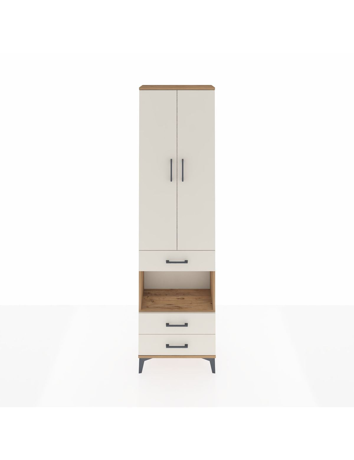 Arges Dolap 4 Raflı 3 Çekmeceli 2 Kapaklı 60x30x221 - S29M098V7A