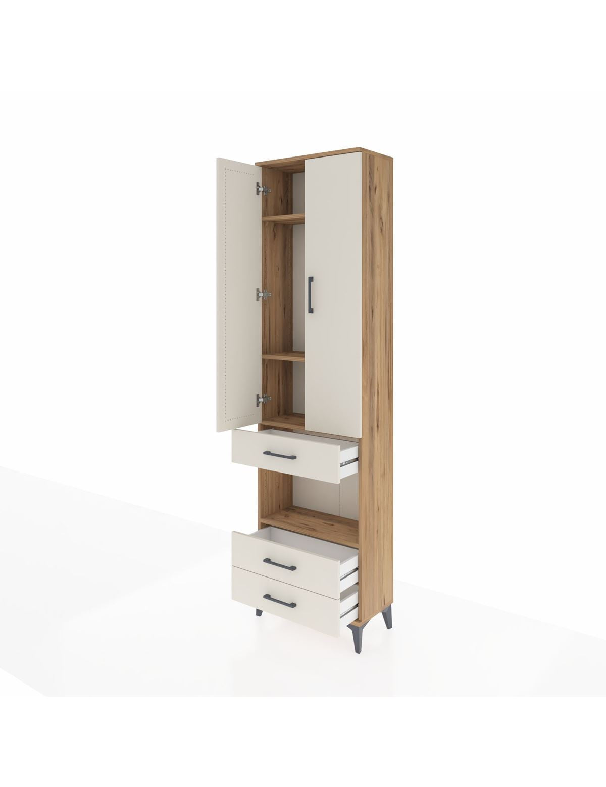 Arges Dolap 4 Raflı 3 Çekmeceli 2 Kapaklı 60x30x221 - S29M098V7A