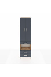 Arges Dolap 4 Raflı 3 Çekmeceli 2 Kapaklı 60x30x221 Çam-Antrasit