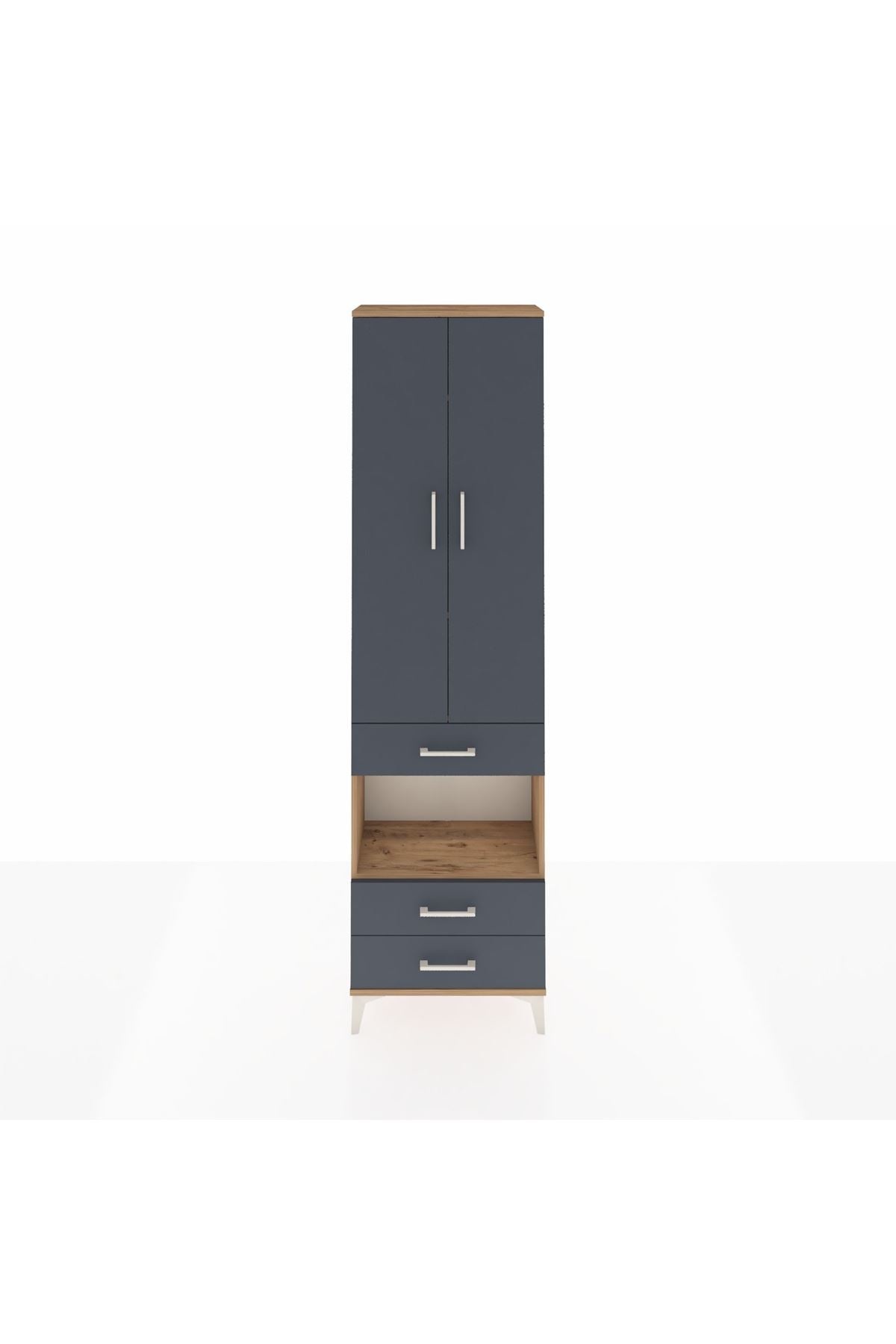 Arges Dolap 4 Raflı 3 Çekmeceli 2 Kapaklı 60x30x221 - S29M098V8A