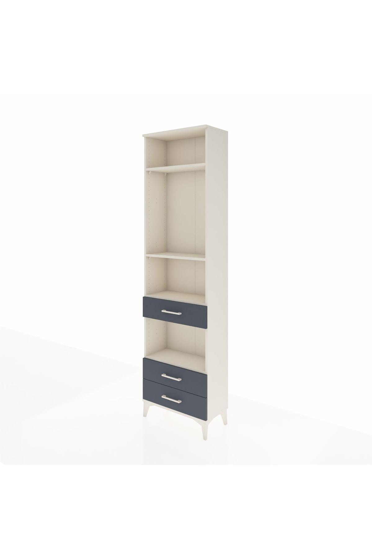 Arges Dolap 4 Raflı 3 Çekmeceli 60x30x221 Aytaşı-Antrasit