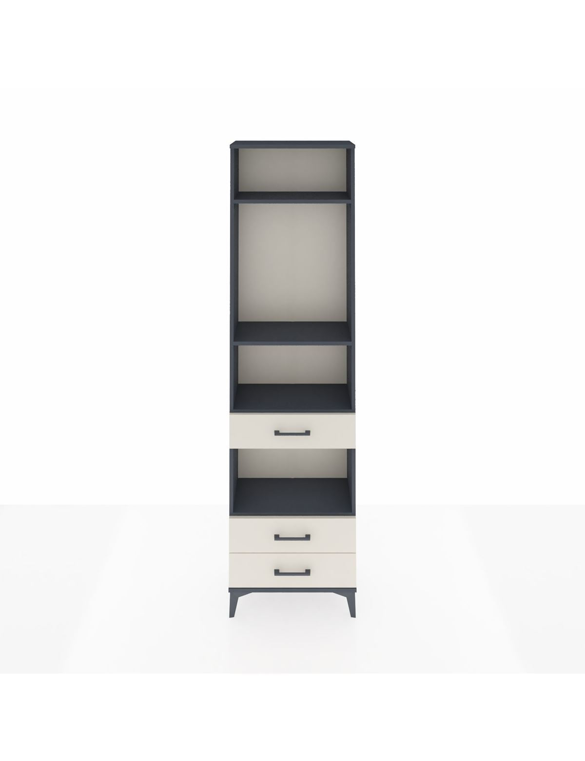 Arges Dolap 4 Raflı 3 Çekmeceli 60x30x221 Antrasit-Aytaşı