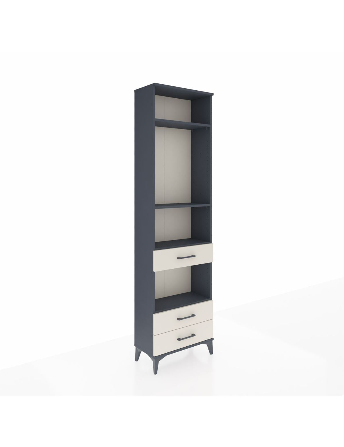 Arges Dolap 4 Raflı 3 Çekmeceli 60x30x221 Antrasit-Aytaşı