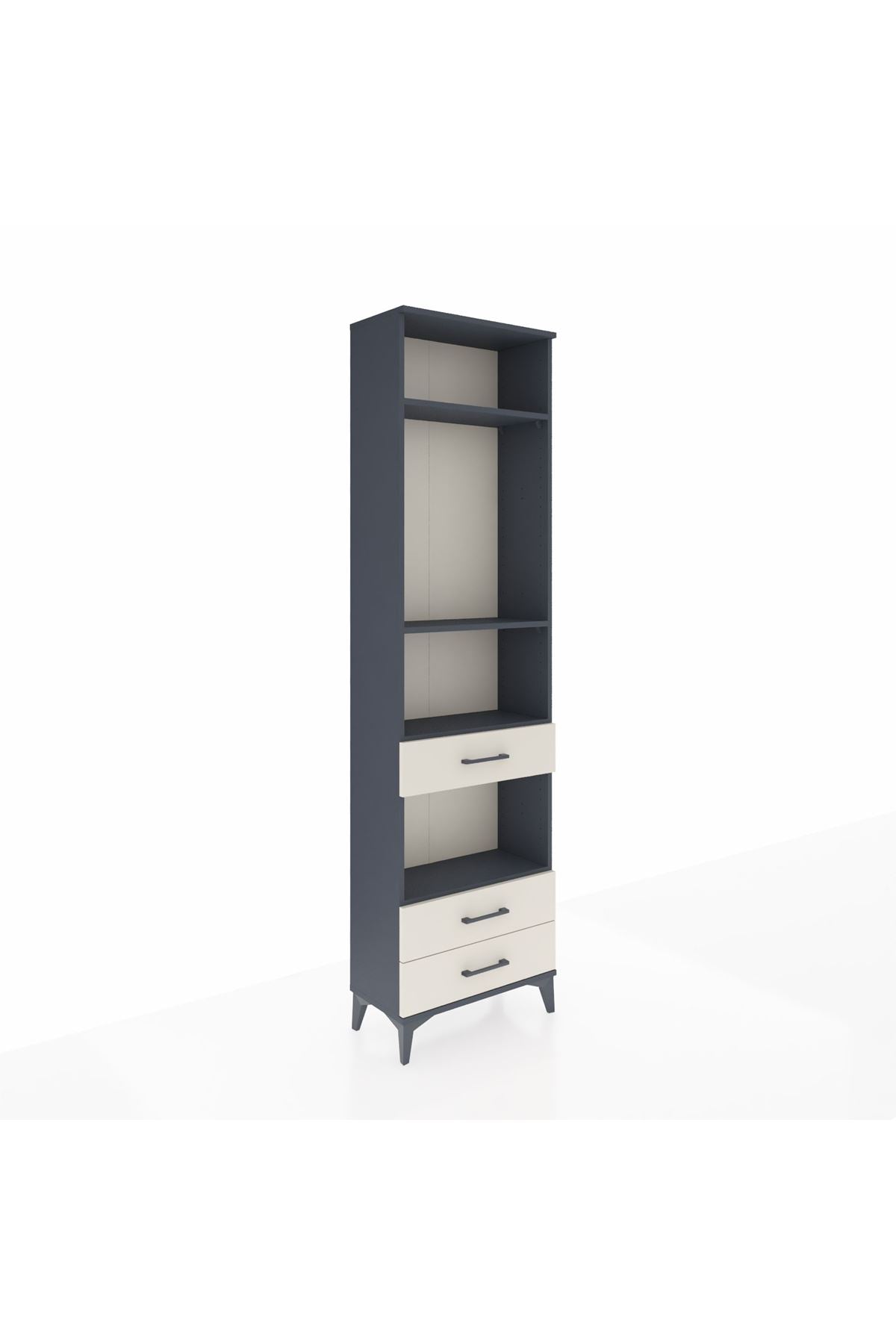 Arges Dolap 4 Raflı 3 Çekmeceli 60x30x221 Antrasit-Aytaşı