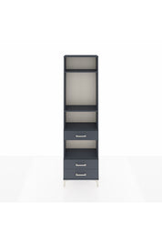 Arges Dolap 4 Raflı 3 Çekmeceli 60x30x221 Antrasit-Antrasit