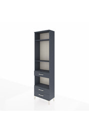 Arges Dolap 4 Raflı 3 Çekmeceli 60x30x221 Antrasit-Antrasit