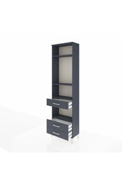Arges Dolap 4 Raflı 3 Çekmeceli 60x30x221 Antrasit-Antrasit