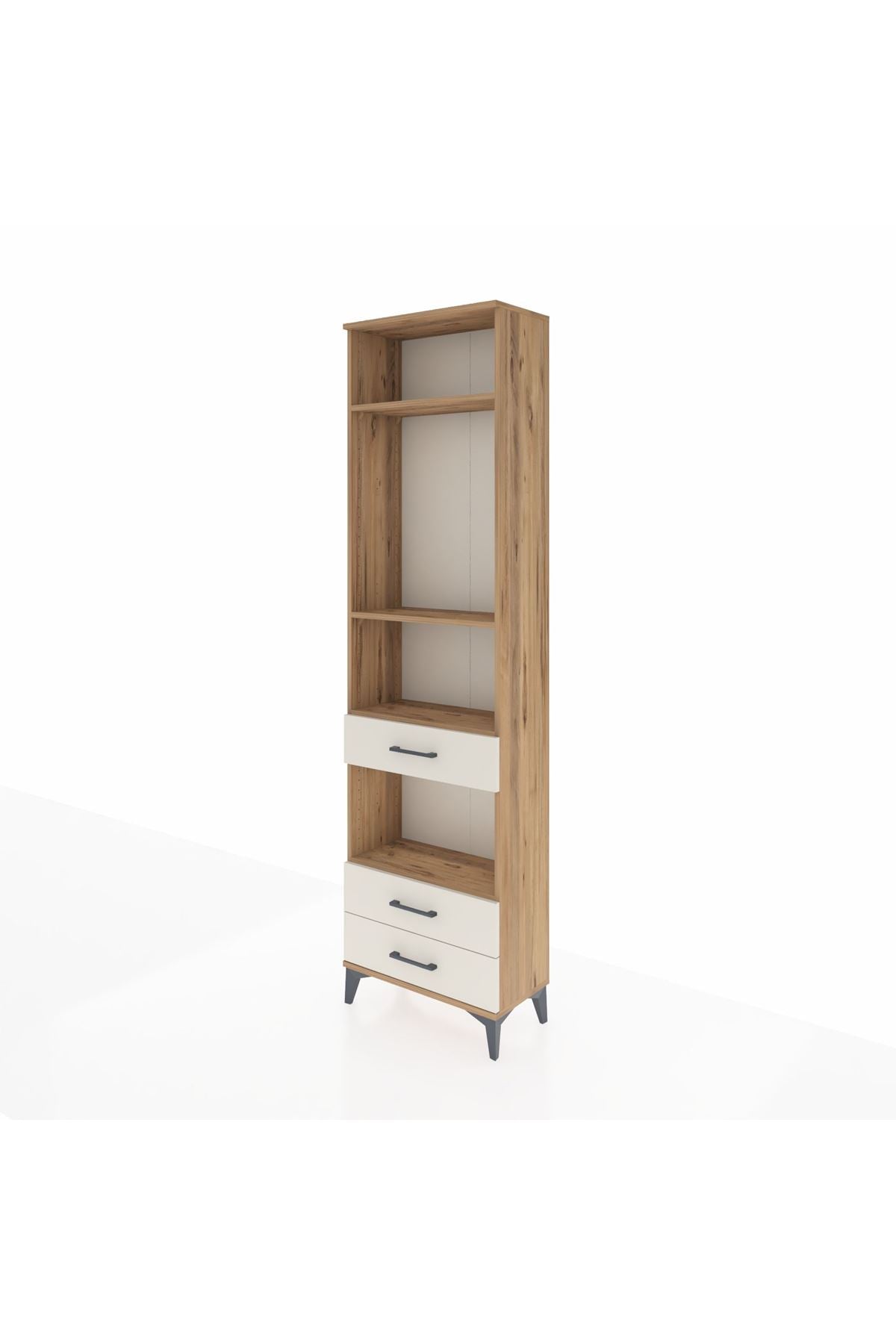 Arges Dolap 4 Raflı 3 Çekmeceli 60x30x221 Çam-Aytaşı