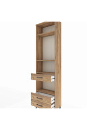 Arges Dolap 4 Raflı 3 Çekmeceli 60x30x221 Çam-Çam