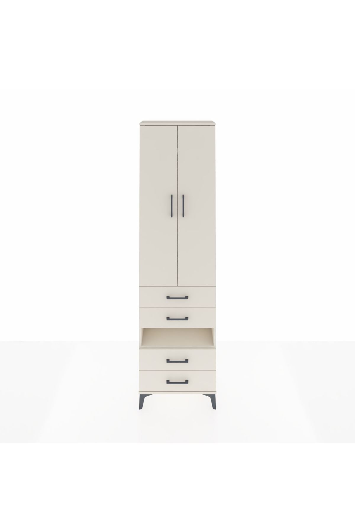 Arges Dolap 3 Raflı 4 Çekmeceli Tek Askılı 60x30x221 Aytaşı-Aytaşı