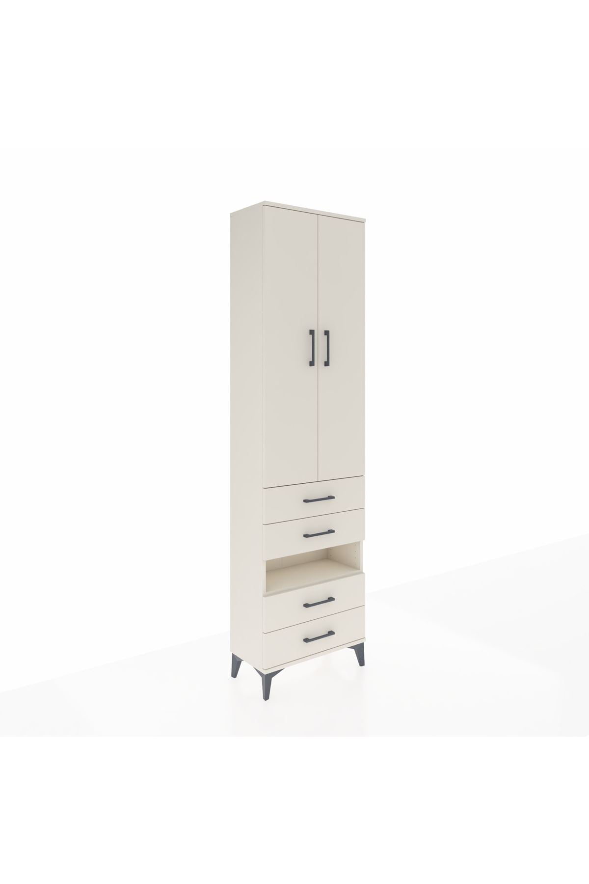 Arges Dolap 3 Raflı 4 Çekmeceli Tek Askılı 60x30x221 Aytaşı-Aytaşı