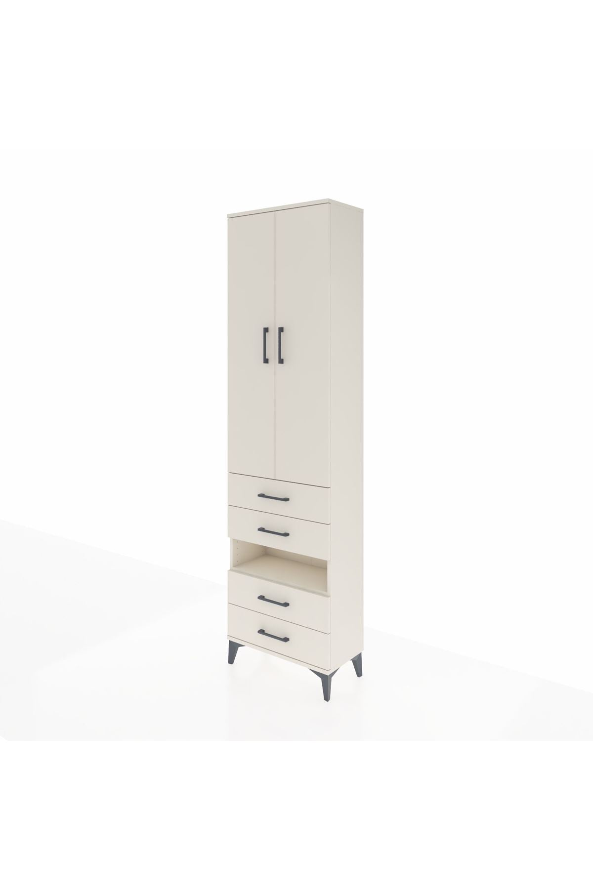 Arges Dolap 3 Raflı 4 Çekmeceli Tek Askılı 60x30x221 Aytaşı-Aytaşı