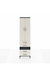 Arges Dolap 3 Raflı 4 Çekmeceli Tek Askılı 60x30x221 Antrasit-Aytaşı