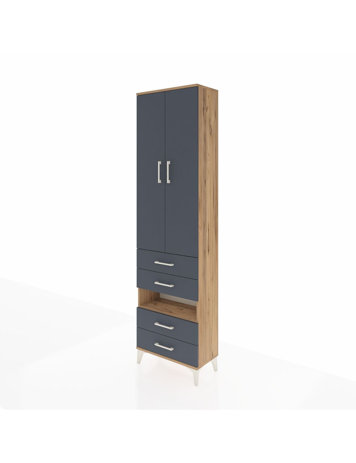Arges Dolap 3 Raflı 4 Çekmeceli Tek Askılı 60x30x221 - S29M100V8A