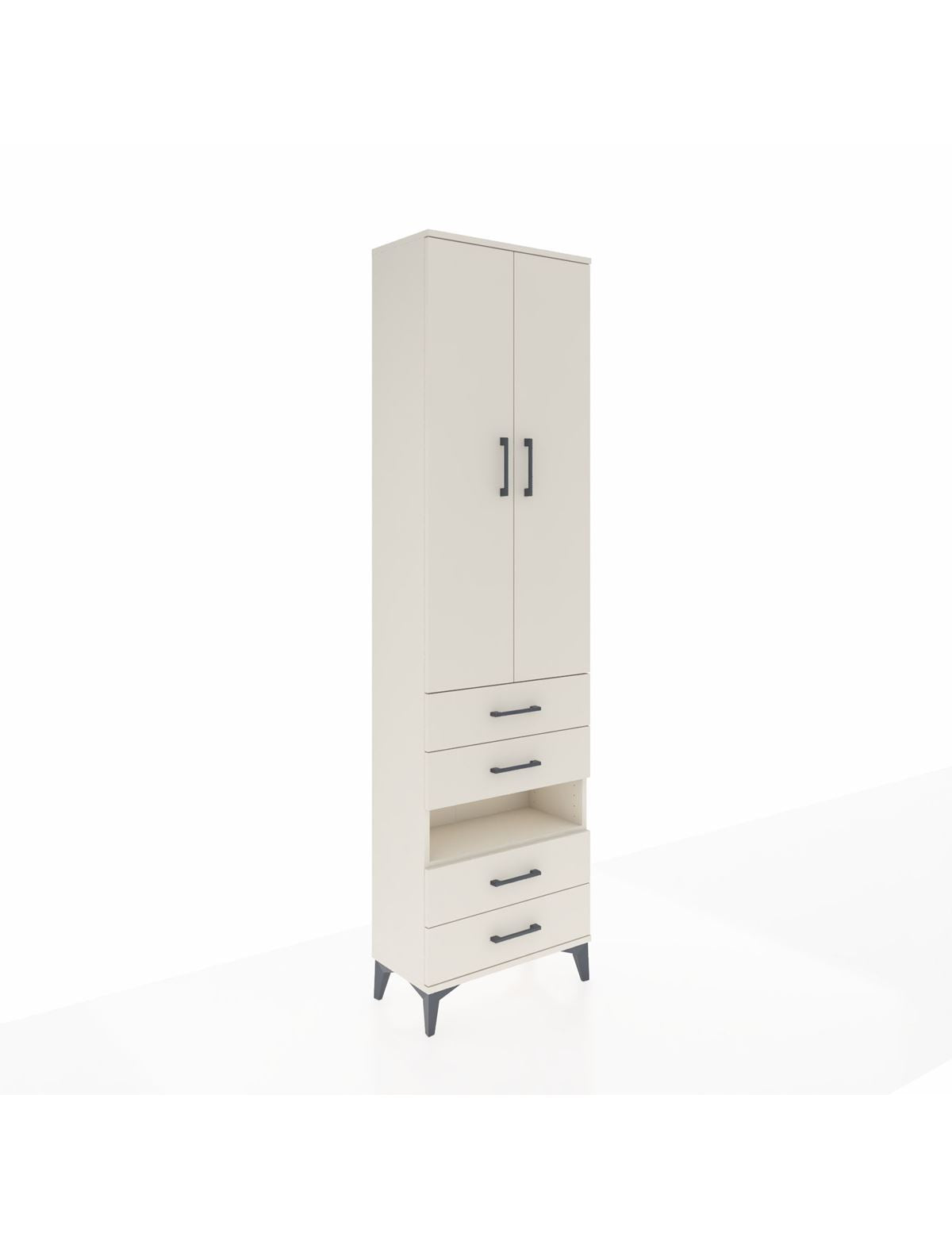 Arges Dolap 4 Raflı 4 Çekmeceli 2 Kapaklı 60x30x221 Aytaşı-Aytaşı