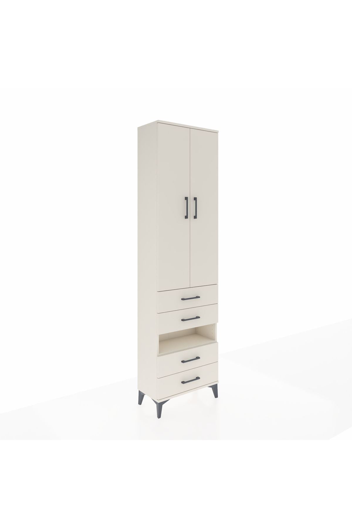 Arges Dolap 4 Raflı 4 Çekmeceli 2 Kapaklı 60x30x221 Aytaşı-Aytaşı