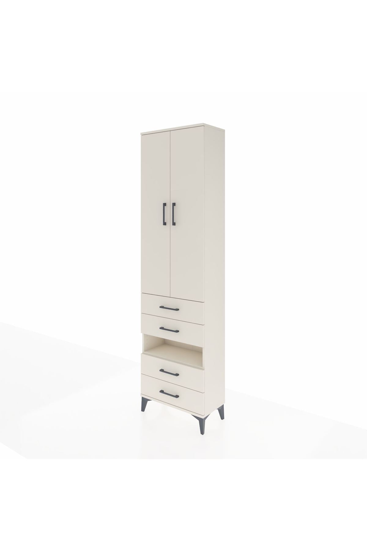 Arges Dolap 4 Raflı 4 Çekmeceli 2 Kapaklı 60x30x221 Aytaşı-Aytaşı