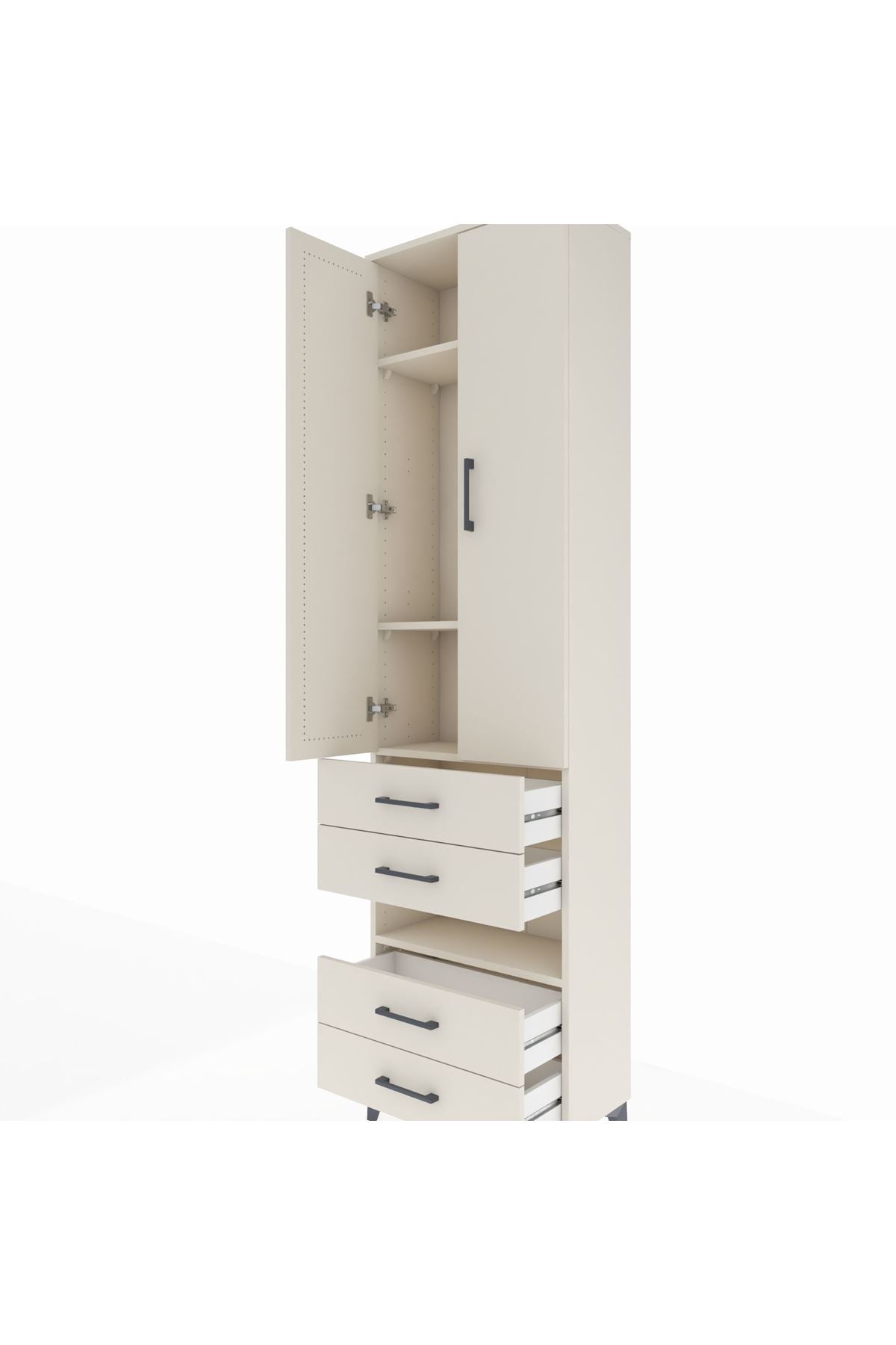 Arges Dolap 4 Raflı 4 Çekmeceli 2 Kapaklı 60x30x221 Aytaşı-Aytaşı