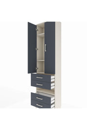 Arges Dolap 4 Raflı 4 Çekmeceli 2 Kapaklı 60x30x221 Aytaşı-Antrasit