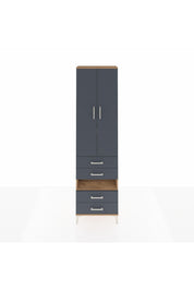 Arges Dolap 4 Raflı 4 Çekmeceli 2 Kapaklı 60x30x221 Çam-Antrasit