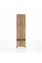 Arges Dolap 4 Raflı 4 Çekmeceli 2 Kapaklı 60x30x221 Çam-Çam