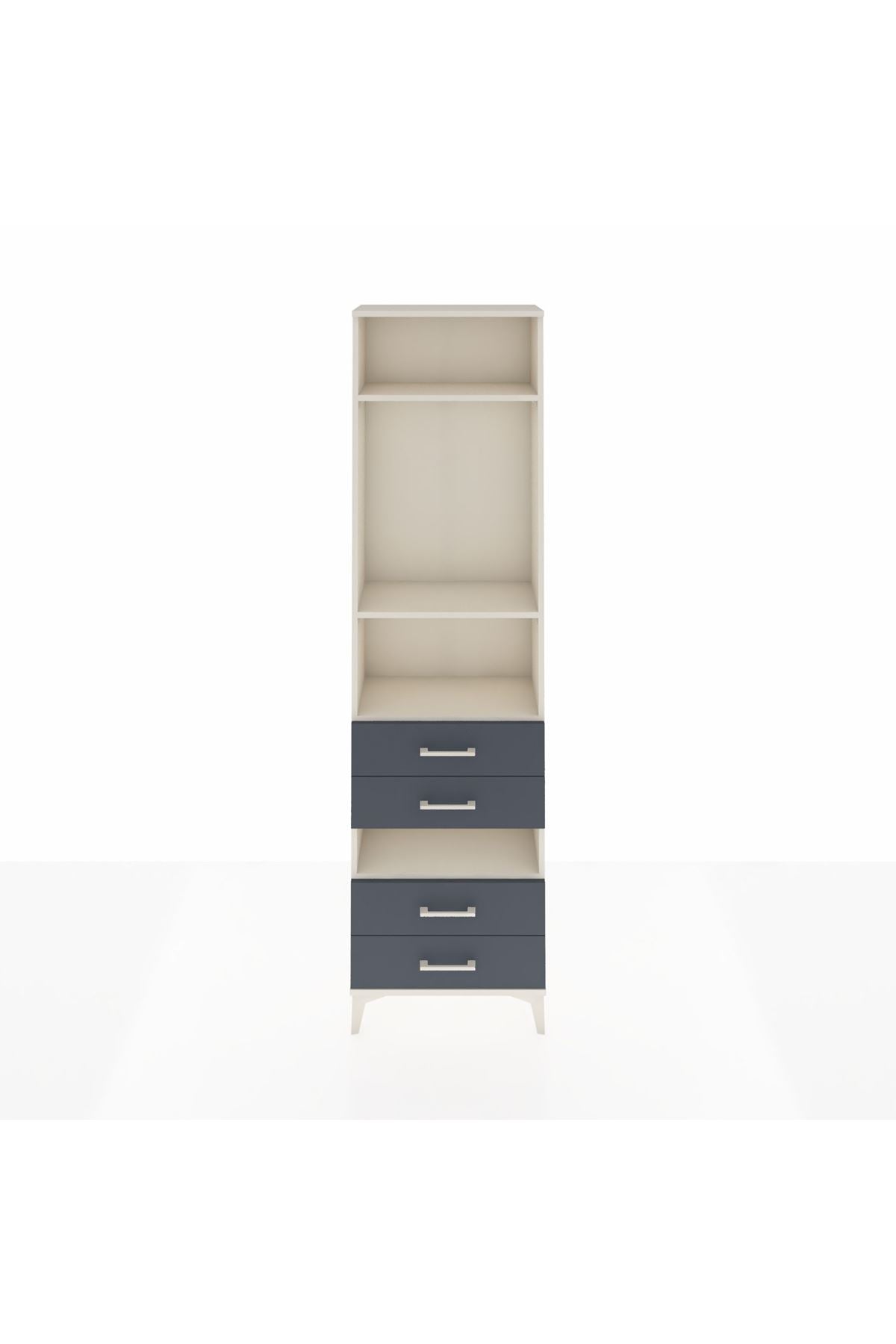 Arges Dolap 4 Raflı 4 Çekmeceli 60x30x221 Aytaşı-Antrasit