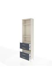 Arges Dolap 4 Raflı 4 Çekmeceli 60x30x221 Aytaşı-Antrasit