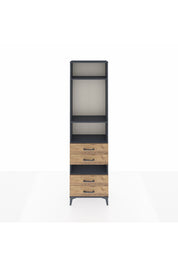 Arges Dolap 4 Raflı 4 Çekmeceli 60x30x221 Antrasit-Çam