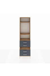 Arges Dolap 4 Raflı 4 Çekmeceli 60x30x221 Çam-Antrasit