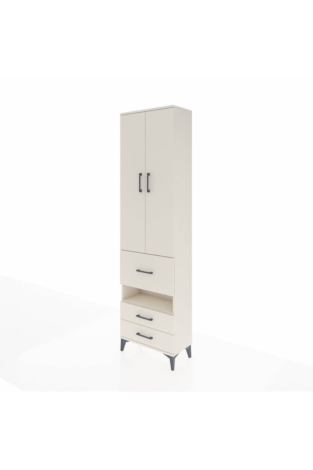 Arges Dolap 3 Raflı 3 Çekmeceli Tek Askılı 60x30x221 Aytaşı-Aytaşı