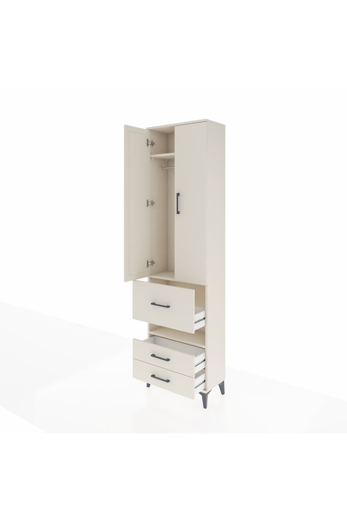 Arges Dolap 3 Raflı 3 Çekmeceli Tek Askılı 60x30x221 Aytaşı-Aytaşı