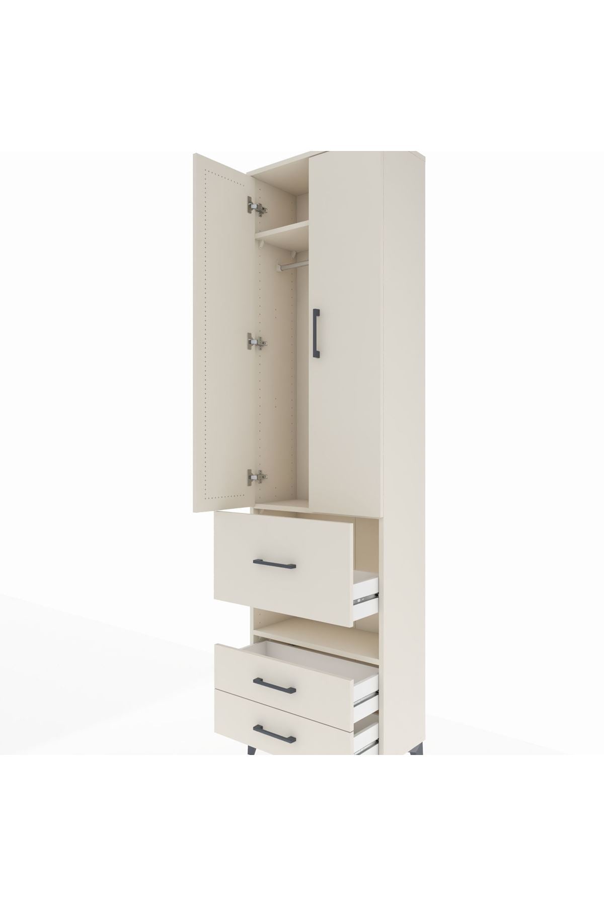 Arges Dolap 3 Raflı 3 Çekmeceli Tek Askılı 60x30x221 Aytaşı-Aytaşı