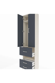 Arges Dolap 3 Raflı 3 Çekmeceli Tek Askılı 60x30x221 Aytaşı-Antrasit