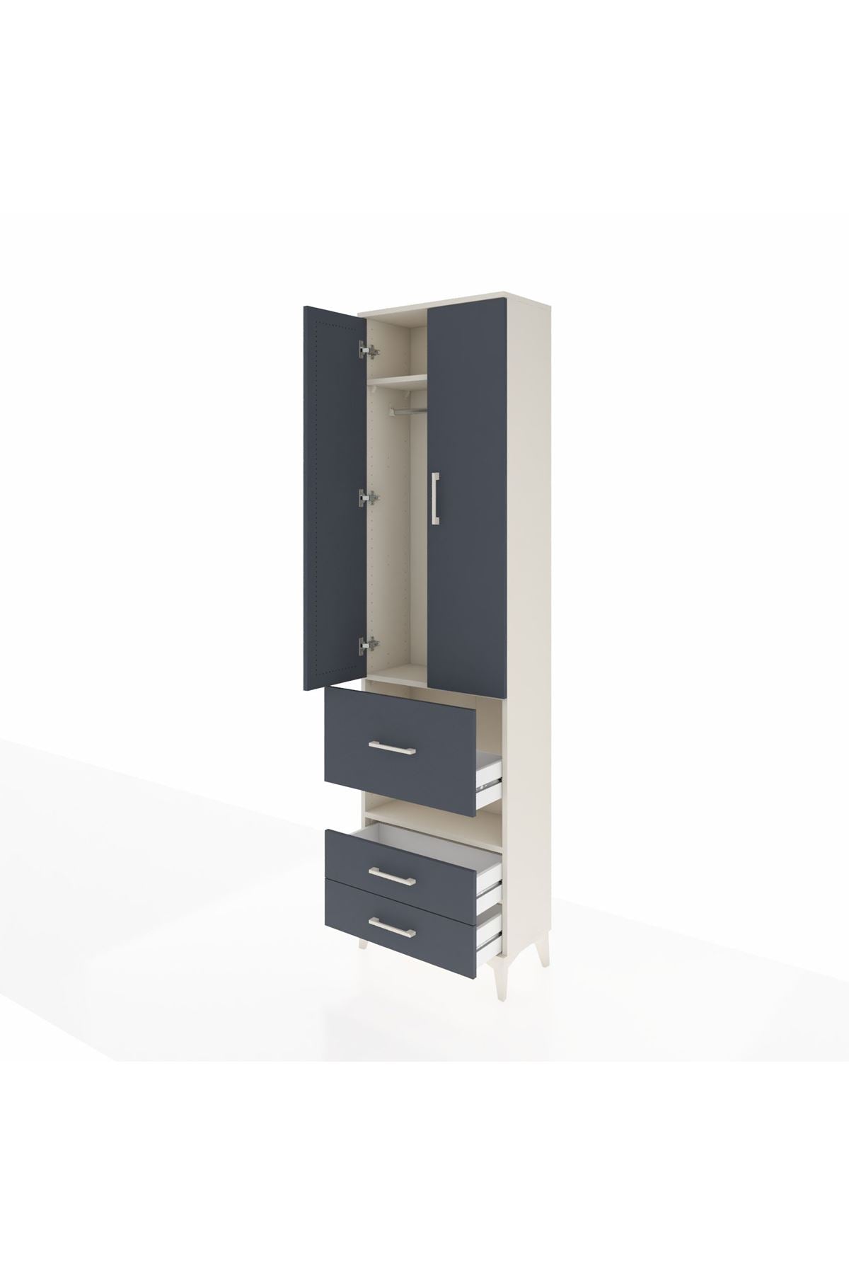 Arges Dolap 3 Raflı 3 Çekmeceli Tek Askılı 60x30x221 - S29M103V2A