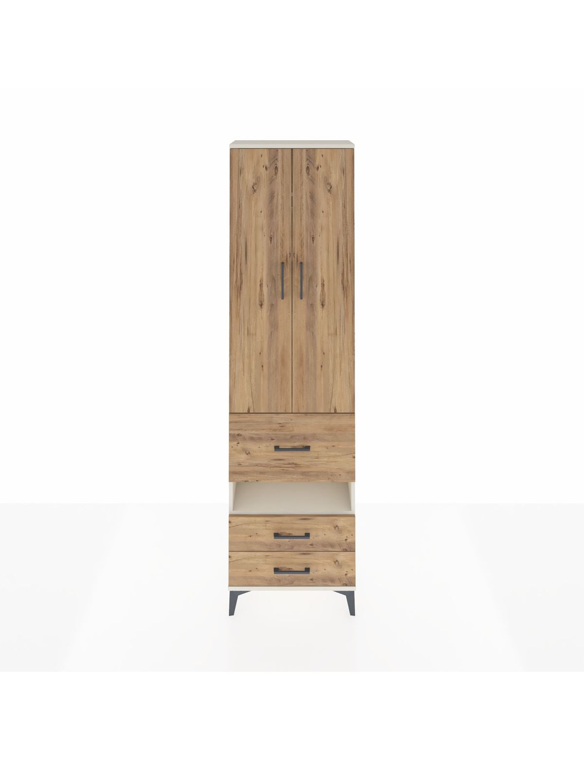 Arges Dolap 3 Raflı 3 Çekmeceli Tek Askılı 60x30x221 Aytaşı-Çam